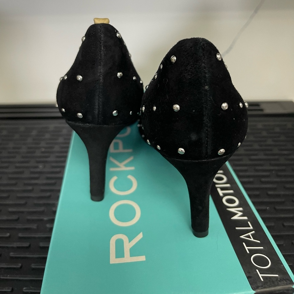 ROCKPORT 75mm Total Motion Women’s Pump Sz 6M Black Kid Suede Stud NIB - Picture 13 of 13